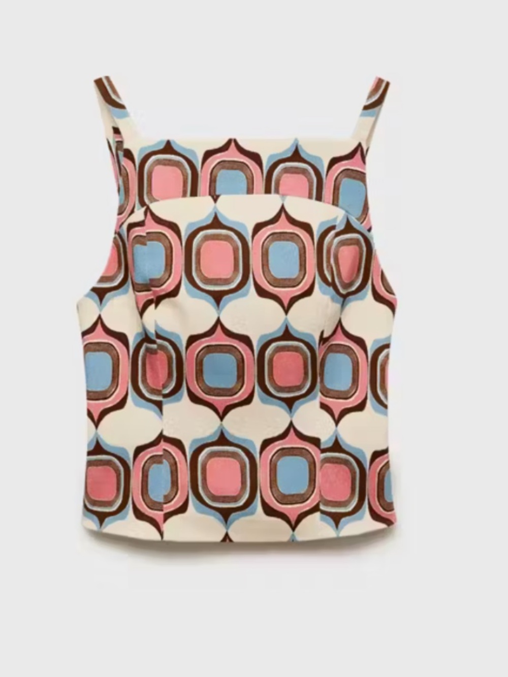 NWT Mango Retro Print Boat Neck Top